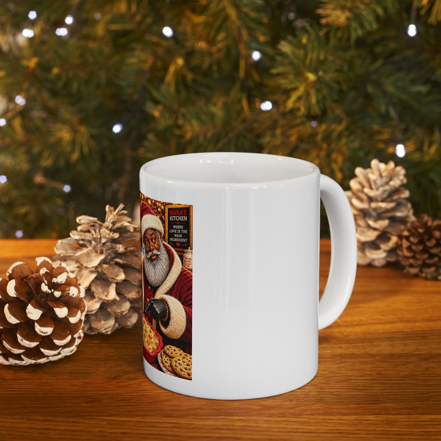 Uncle Clause Mug Forget the Cookies Where's the Peach Cobbler Funny Black Santa Coffee Cup Southern Christmas Gift Nana's Kitchen Mug