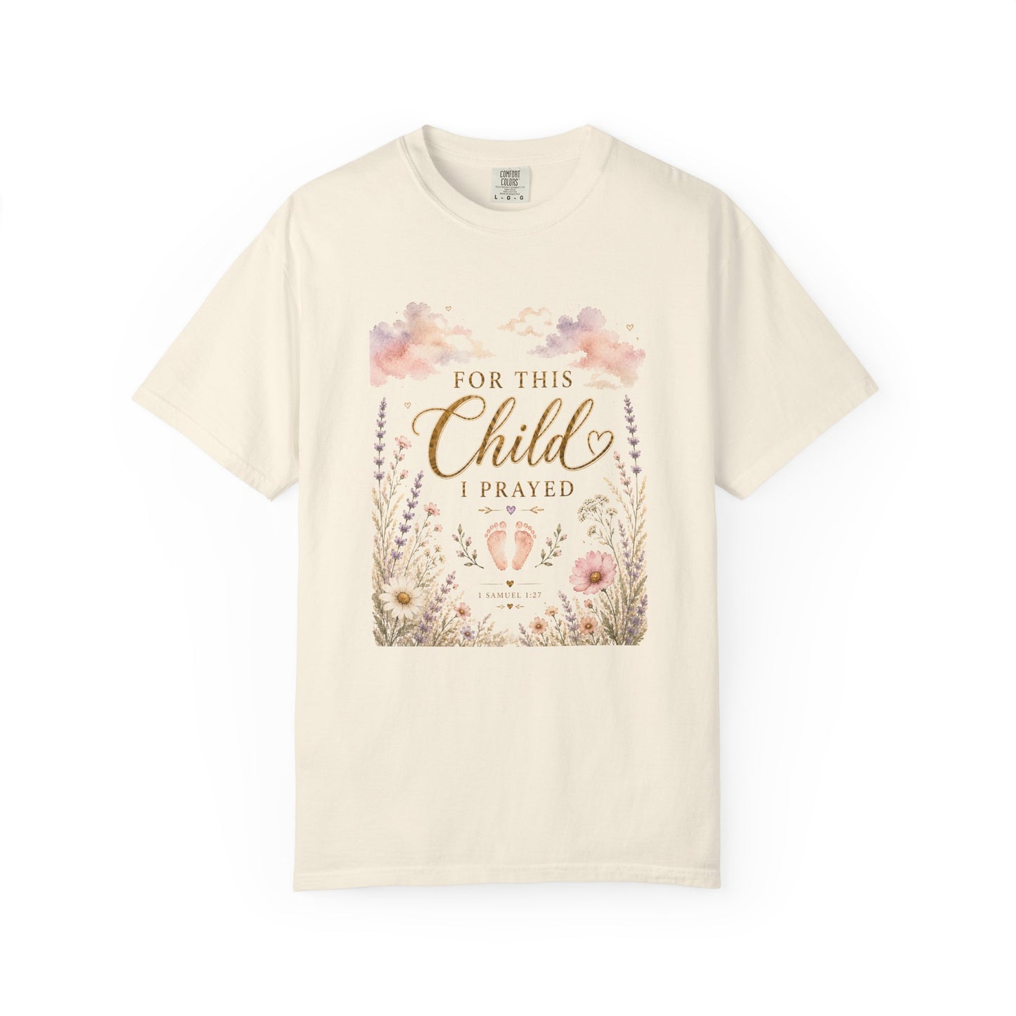 Comfort Colors® For This Child I Prayed Shirt Whimsical Pastel Pregnancy Announcement Tee Christian Maternity Shirt Pregnancy Reveal Tee