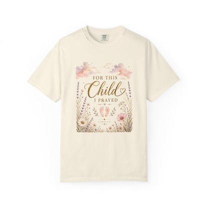 Comfort Colors® For This Child I Prayed Shirt Whimsical Pastel Pregnancy Announcement Tee Christian Maternity Shirt Pregnancy Reveal Tee