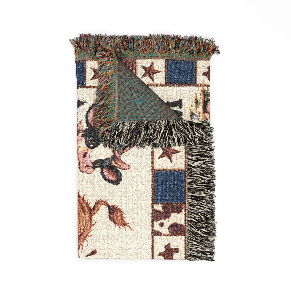 Walking By Faith Tripping Constantly Cow Woven Blanket, Western Cowgirl Cowboy Tapestry, Texas Pony  Highland Cow Throw, Inspirational Gift