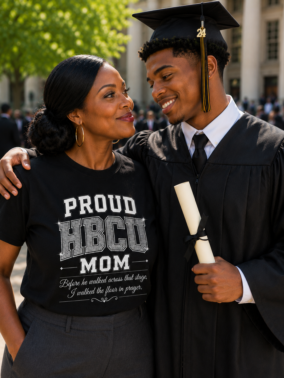 HBCU Mom Shirt Son | Proud HBCU Mom Tee | Black College Mom Gift | HBCU Graduation Gift | Before He Walked That Stage