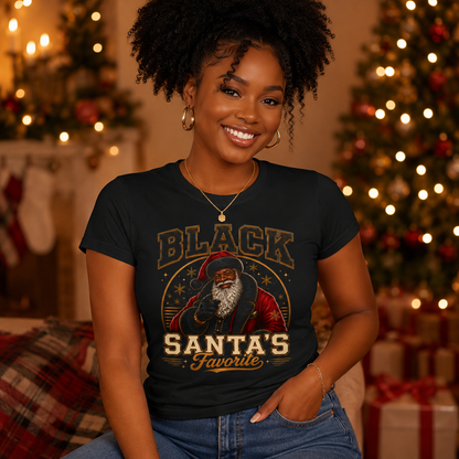 Black Santa Shirt – African American Christmas Tee, Melanin Merry Christmas Holiday T-Shirt