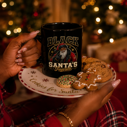 Black Santa's Favorite Mug, African American Christmas Coffee Mug, Black Christmas Cup, Black Santa Claus Gift, Holiday Mug Christmas Gift
