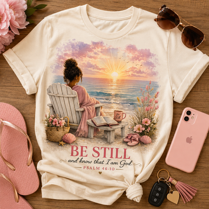 Comfort Colors® Colorful Jesus Shirt Design, Be Still Christian Bible Verse Tee, Everyday Women Church Shirt, Inspiring Christian Gift Ideas