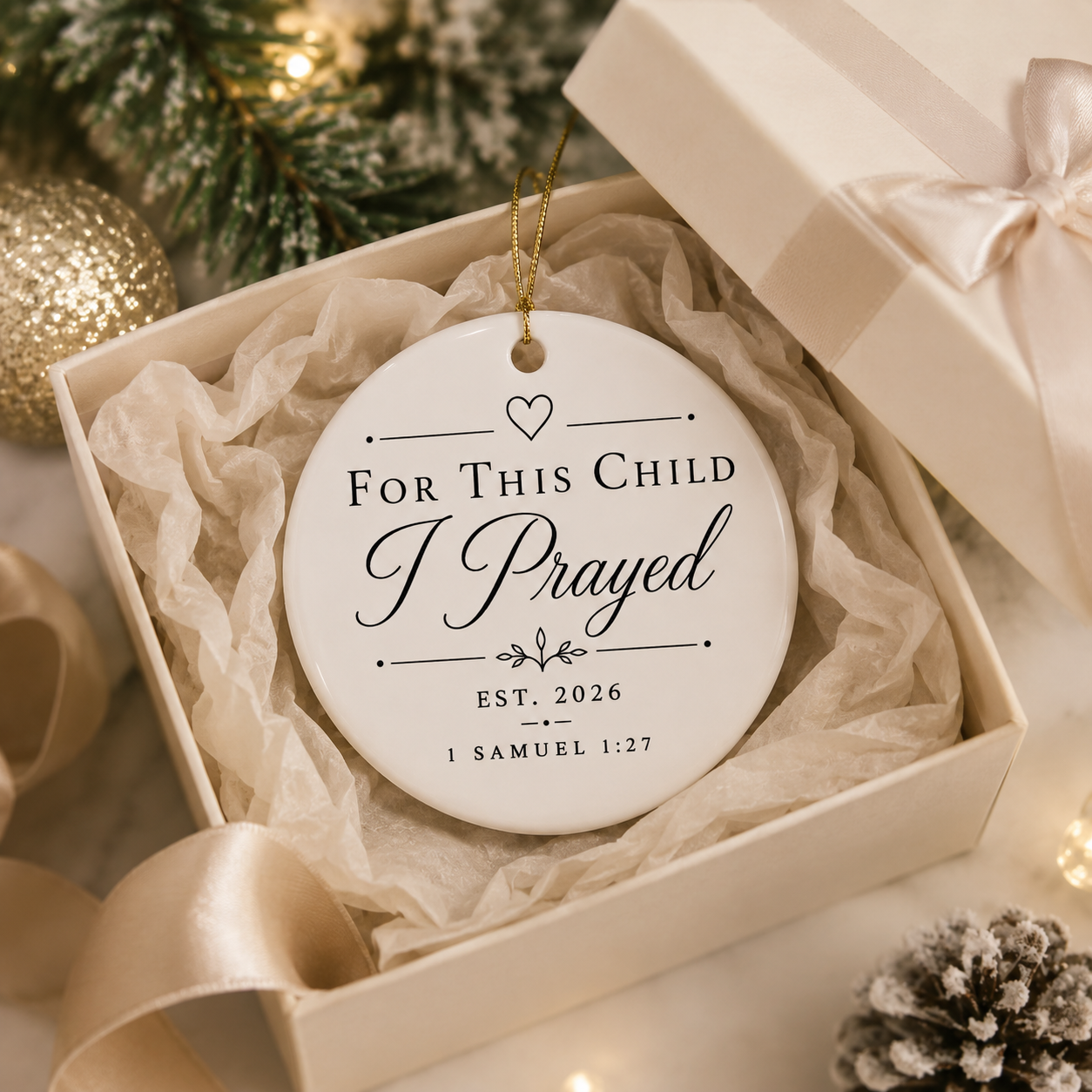 This Child I Prayed Ornament, First Time Mom, New Mom, Gift for New Mom, New Mommy Gift First Christmas, 1st Christmas Rainbow Mom IVF Mom