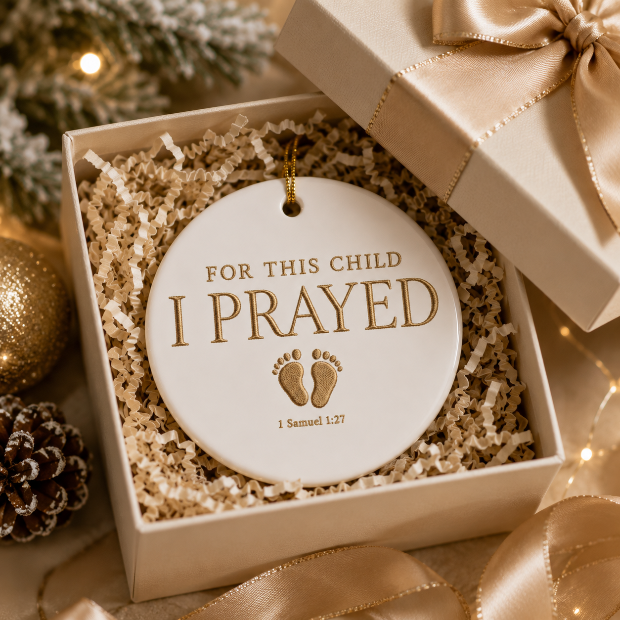 For This Child I Prayed Ornament, First Time Mom Gift, Christian New Mom, Gift for New Mom, New Mom Gift for First Christmas, 1st Christmas