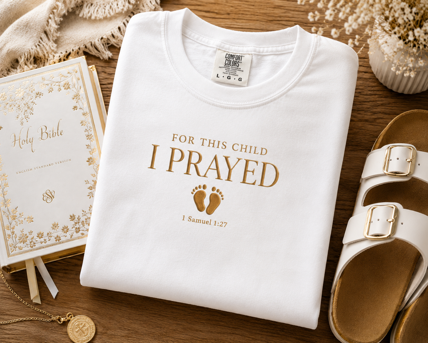 Comfort Colors® Christian Pregnancy Shirt For This Child We Have Prayed Tee Mom To Be Gift Baby Shower Gift, Christian Mom Shirt Gift Idea
