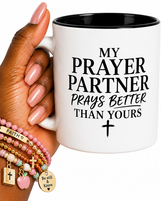 My Prayer Partner Prays Better Than Yours Mug, Funny Christian Mug, Prayer Group Gift, Prayer Warrior Coffee Cup, Church Friend Gift Mug