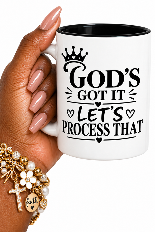 God's Got It Let's Process That Mug, Therapist Coffee Mug, Christian Therapist Gift, Counselor Mug, Faith Based Mug, Social Worker