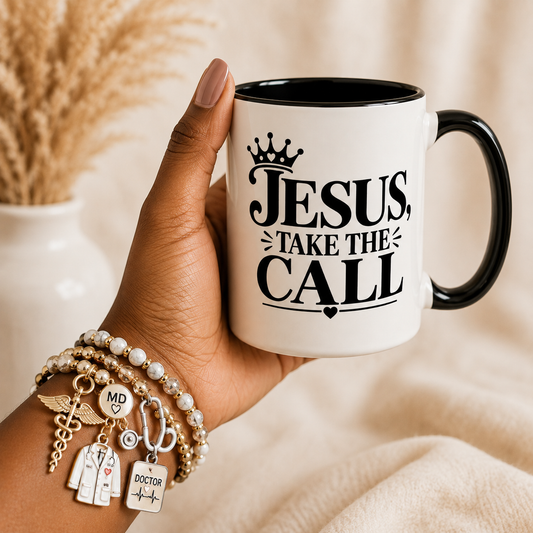 Jesus Take The Call Mug, Call Center Gift Mug, Secretary Gift Mug, Doctor Gift Mug, Customer Service Gift, Funny Christian Work Mug