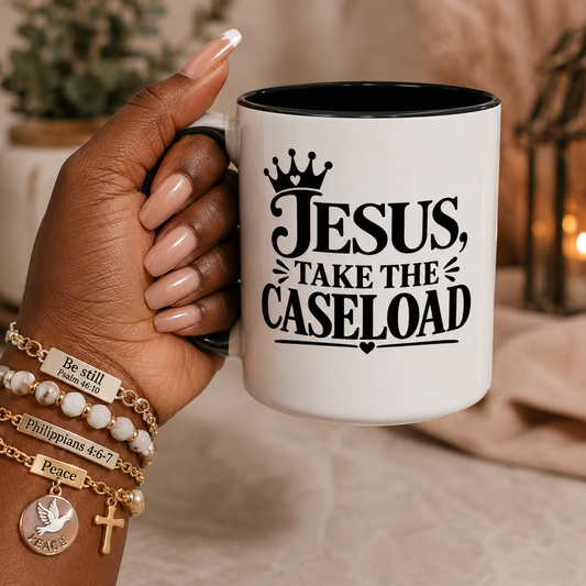 Jesus Take the Caseload Mug | Faith-Based Social Worker Gift | Christian Case Manager Coffee Cup | Caseworker Appreciation Mug