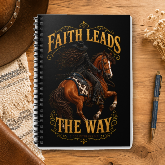Faith Leads The Way Journal Christian Cowgirl Western Notebook 2 Corinthians 5:7 Equine Horse Lover Journal New Christian Teenage Faith Gift