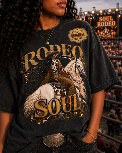 Comfort Colors® Rodeo Soul Black Western Cowgirl Shirt