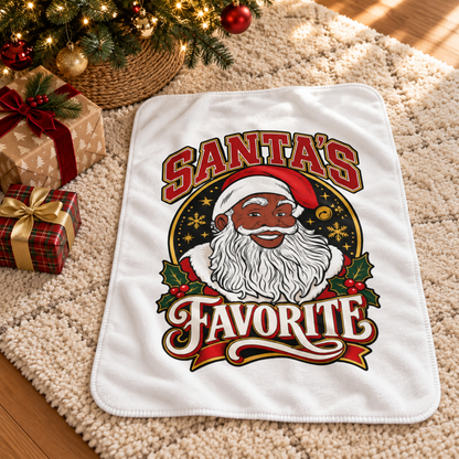 Black Santa Sherpa Baby Blanket, Santa's Favorite Baby Blanket, African Santa Christmas Blanket, Black Santa Nursery, Baby Shower Gift