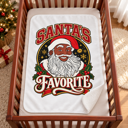 Black Santa Sherpa Baby Blanket, Santa's Favorite Baby Blanket, African Santa Christmas Blanket, Black Santa Nursery, Baby Shower Gift