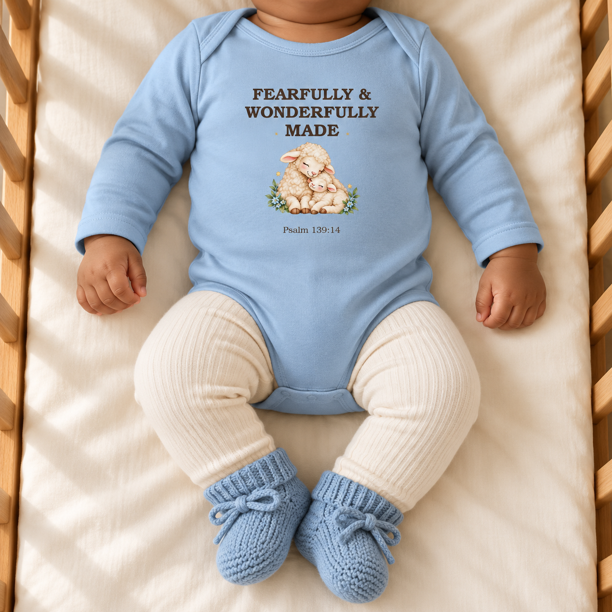 Fearfully & Wonderfully Made Baby Onesie Psalm 139:14 Christian Baby Bodysuit Baptism Gift Christening Outfit Newborn Bible Verse Shower