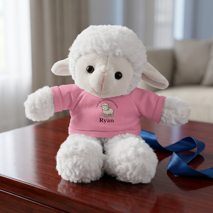 Personalized Lamb Stuffed Animal, Fearfully and Wonderfully Made, Christian Custom Name Plush, Baby Shower, Baptism, Communion Gift