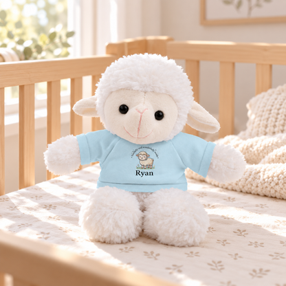 Personalized Lamb Stuffed Animal, Fearfully and Wonderfully Made, Christian Custom Name Plush, Baby Shower, Baptism, Communion Gift