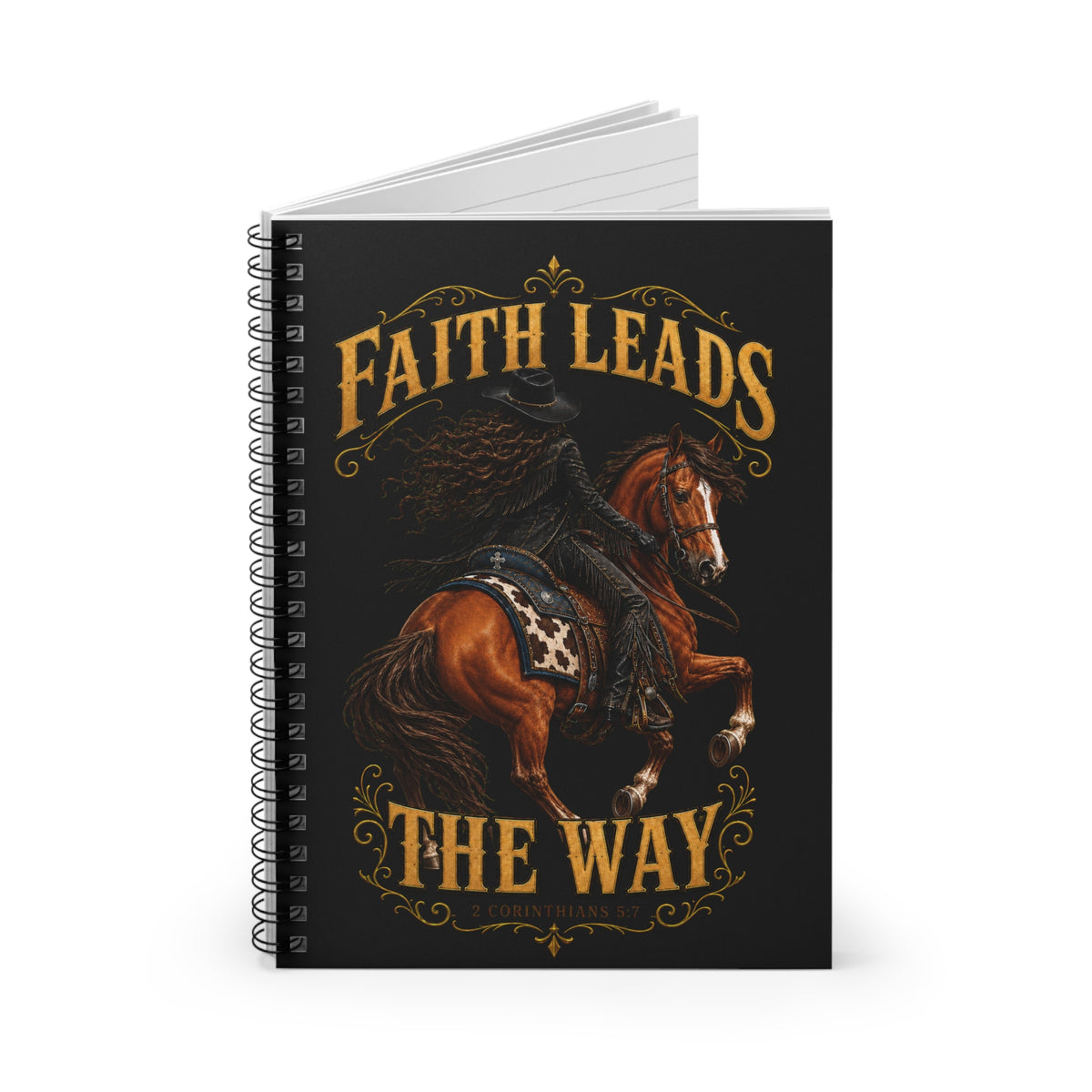 Faith Leads The Way Journal Christian Cowgirl Western Notebook 2 Corinthians 5:7 Equine Horse Lover Journal New Christian Teenage Faith Gift