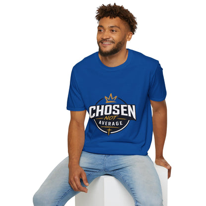 Chosen Not Average Christian T-Shirt Gift for Him | Inspirational College Tee for Men, Faith Streetwear Shirt, Crown Cross Graphic Tee