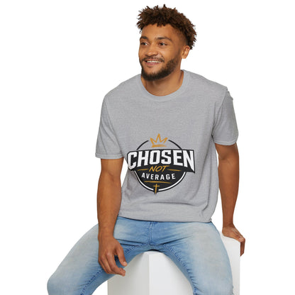 Chosen Not Average Christian T-Shirt Gift for Him | Inspirational College Tee for Men, Faith Streetwear Shirt, Crown Cross Graphic Tee