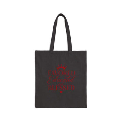 Favored Educated and Blessed Tote — Red White