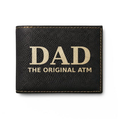 DAD The Original ATM leather bifold wallet, leather dad wallet, Dad Christmas Gift, Fathers Day Gift, Birthday Gift