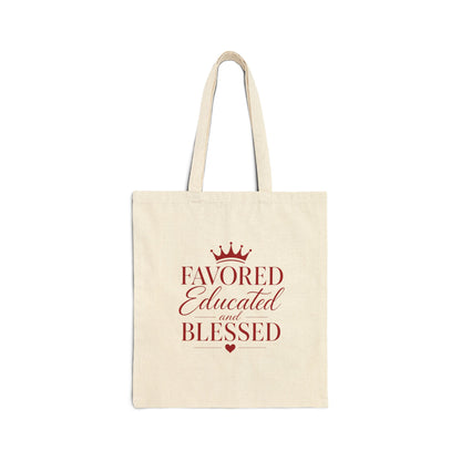 Favored Educated and Blessed Tote — Red White