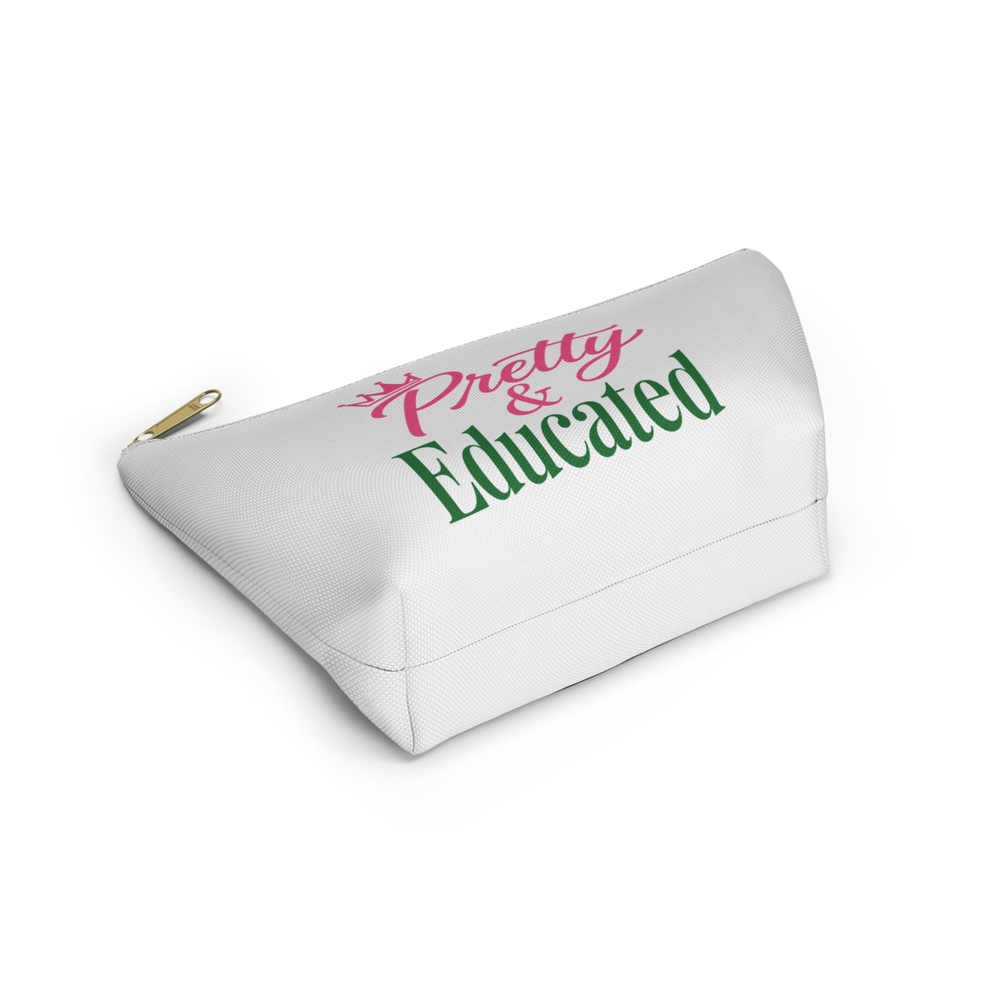 Pretty & Educated Pink  Green Accessory Pouch |  Makeup Bag