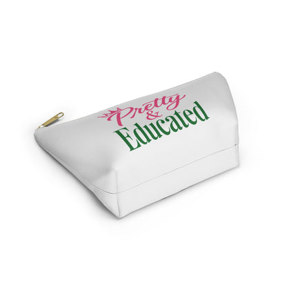 Pretty & Educated Pink  Green Accessory Pouch |  Makeup Bag