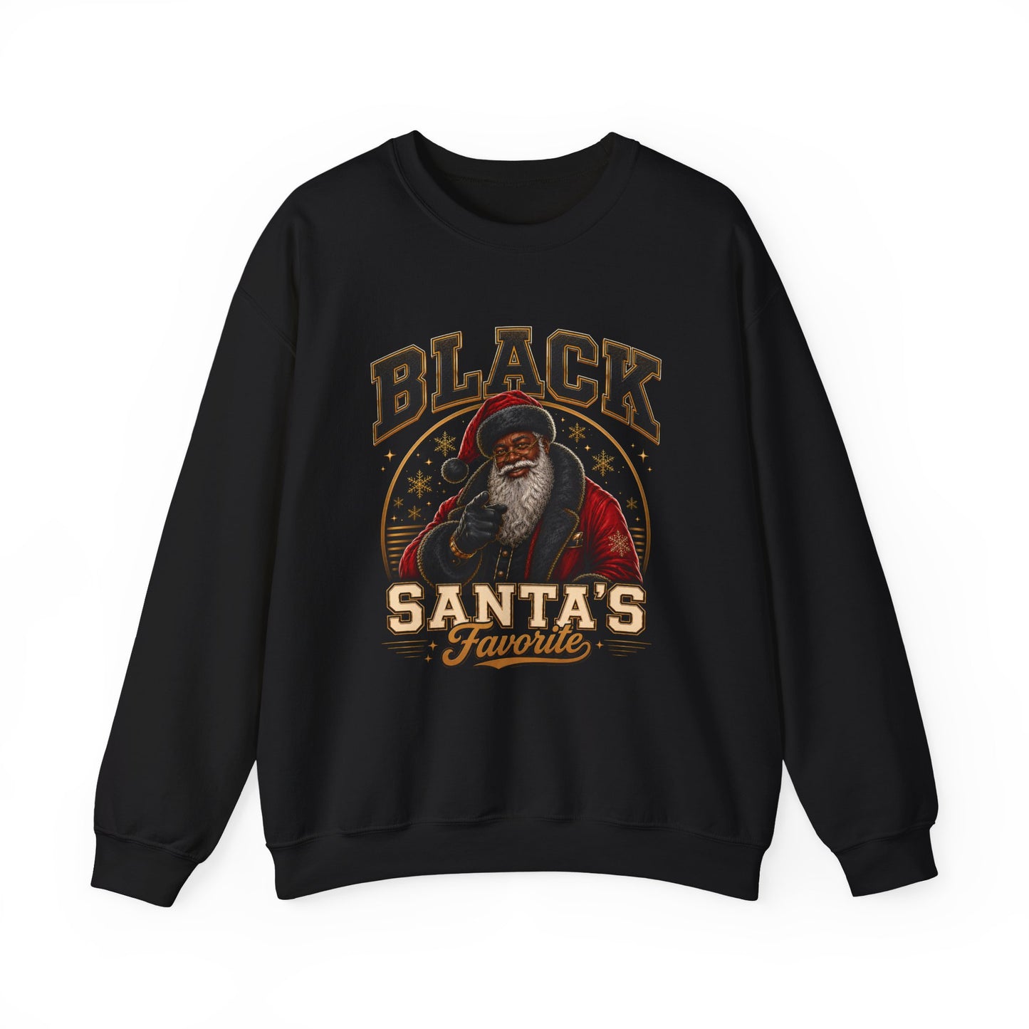 Black Santa's Favorite Sweatshirt – African American Christmas Crewneck, Couple Matching Holiday Sweatshirt Gift