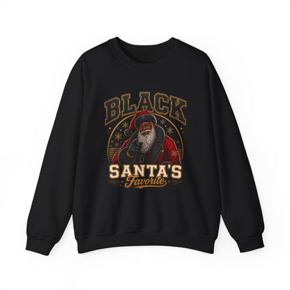 Black Santa's Favorite Sweatshirt – African American Christmas Crewneck, Couple Matching Holiday Sweatshirt Gift