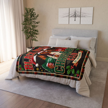 Black Girls Christmas Club Sherpa Fleece Blanket Sisterhood Black Girl Magic Holiday Plaid Christmas Throw Gift