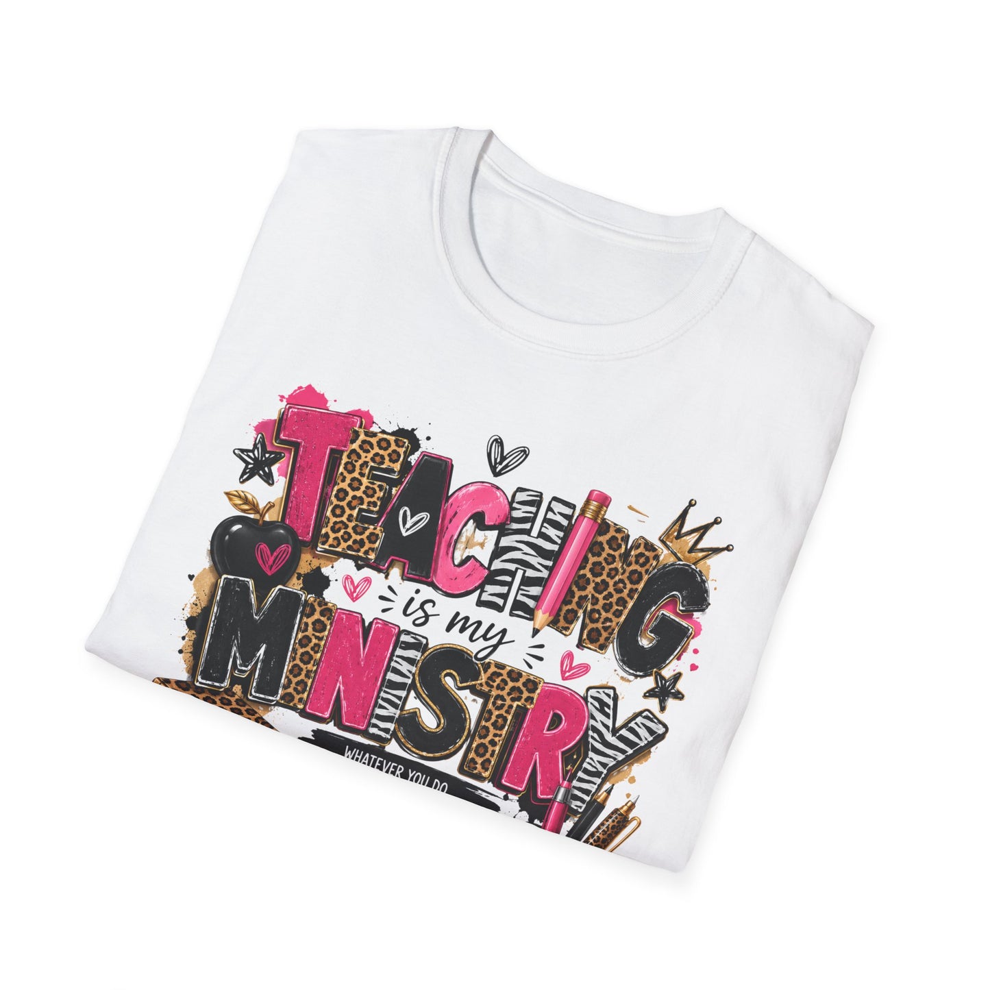 Teaching Is My Ministry Shirt, Leopard Zebra Print Teacher Shirt, Colossians 3:23 Christian Teacher Tee, SLP SLPA Gift Shirt