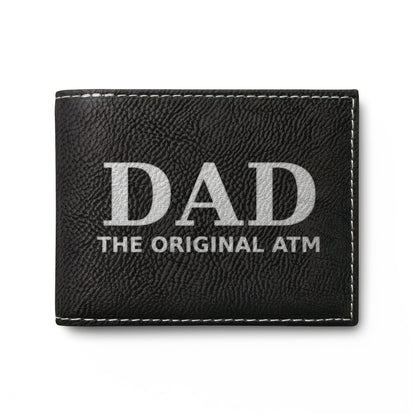 DAD The Original ATM leather bifold wallet, leather dad wallet, Dad Christmas Gift, Fathers Day Gift, Birthday Gift
