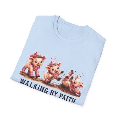 Walking by Faith Tripping Constantly Pig Tee