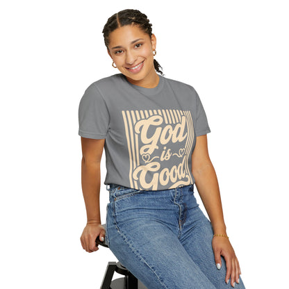 Comfort Colors® Retro God Is Good All The Time Tee, Christian Shirt Teen Girls, Faith Based T-Shirt Women, Youth Group Church Religious Tee