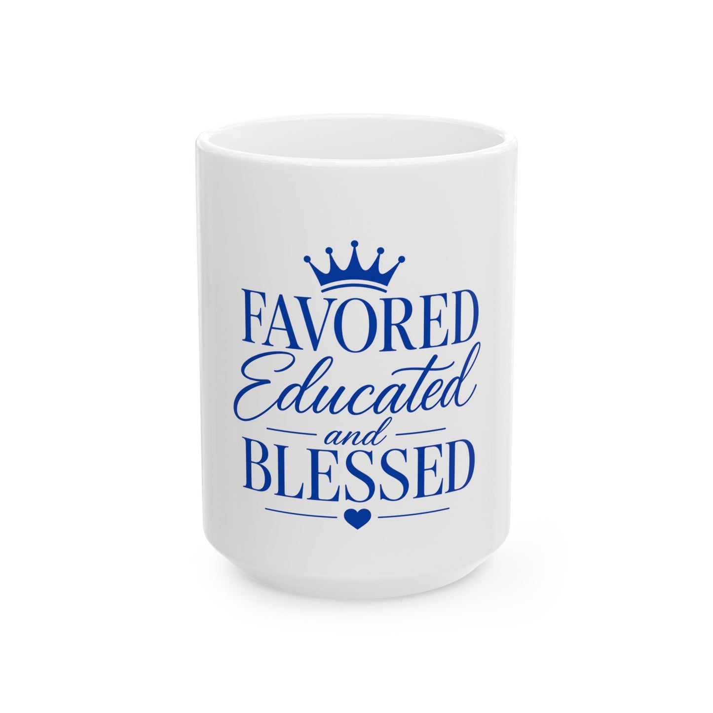 Favored Educated and Blessed Mug — Blue & White