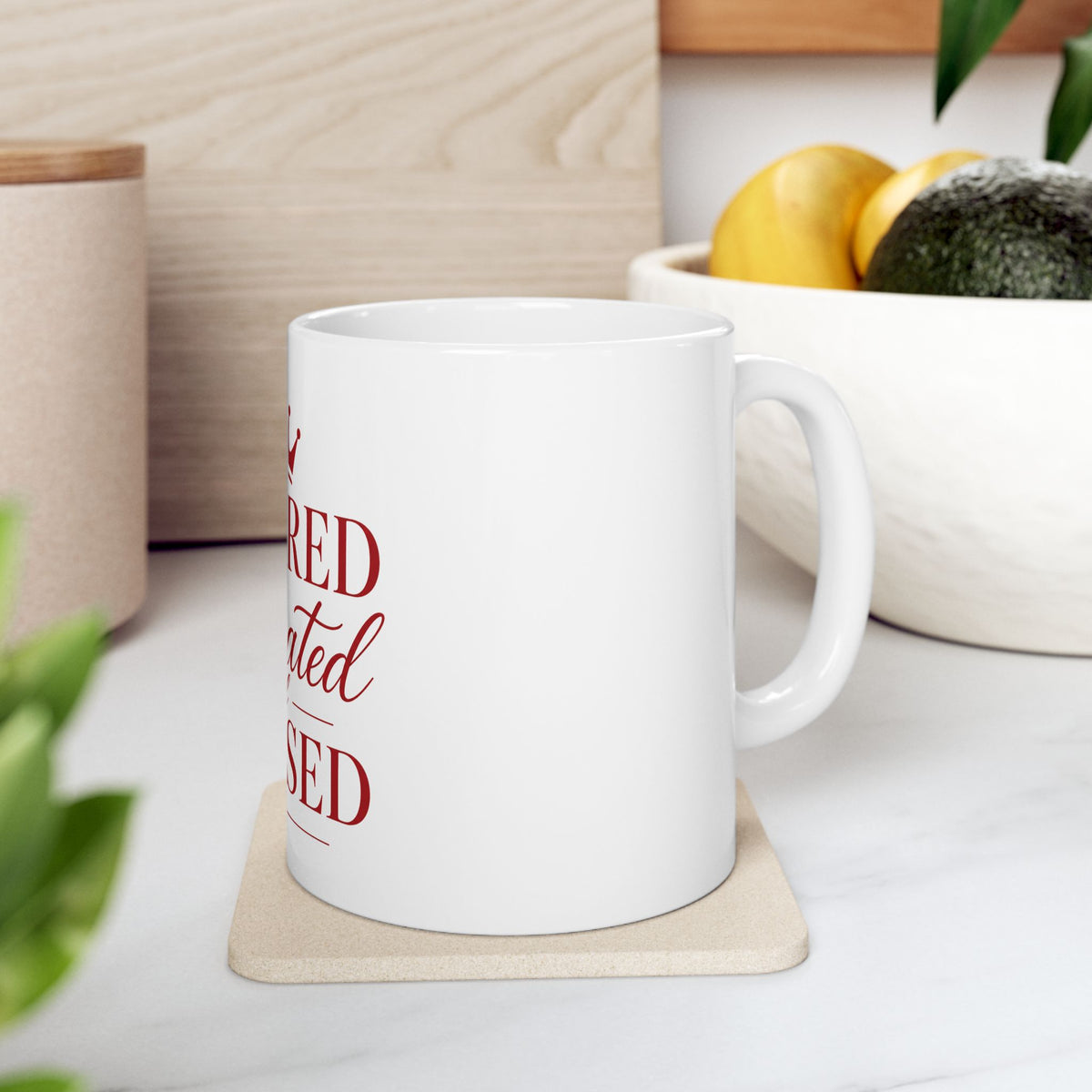 Favored Educated and Blessed Mug  Red White