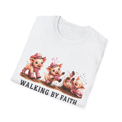 Walking by Faith Tripping Constantly Pig Tee