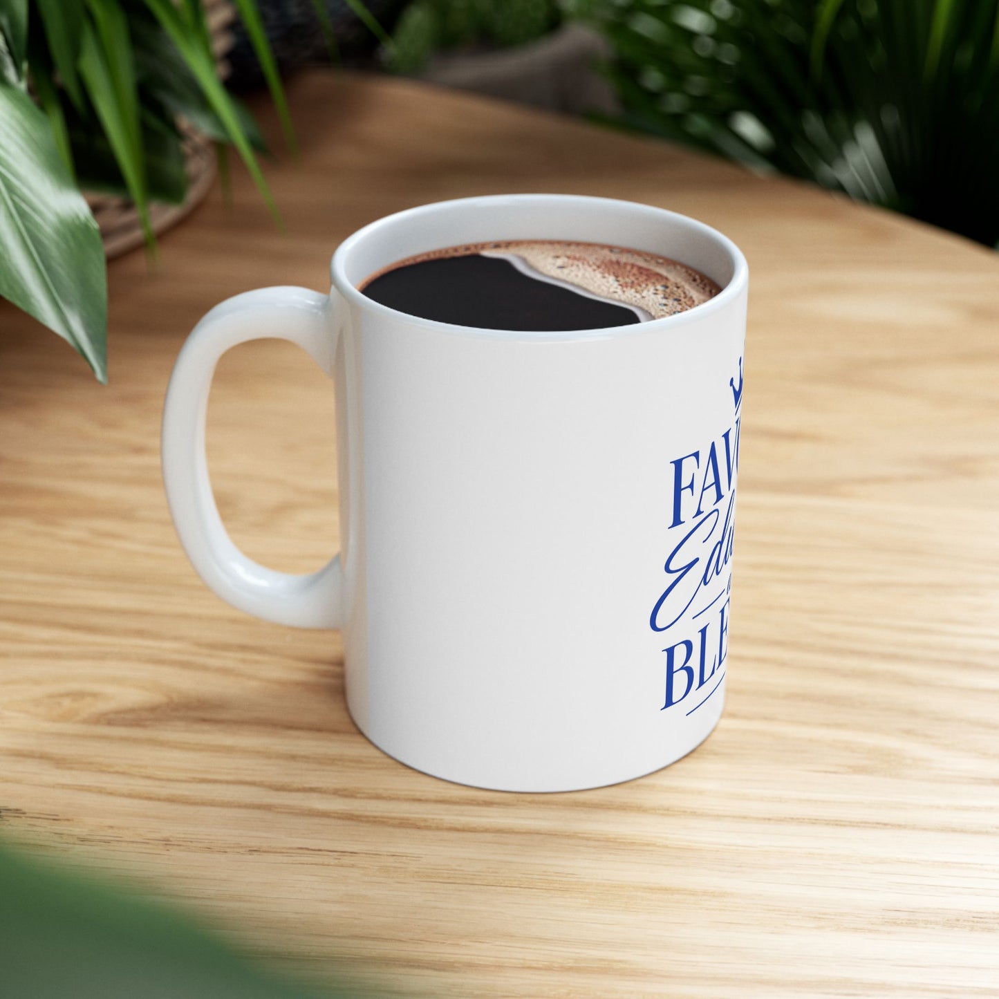 Favored Educated and Blessed Mug — Blue & White