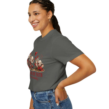 Comfort Colors® Walking By Faith tripping constantly T-Shirt | Cute Red Elephant Shirt