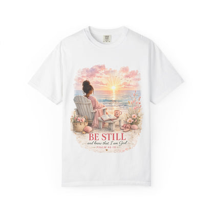 Comfort Colors® Colorful Jesus Shirt Design, Be Still Christian Bible Verse Tee, Everyday Women Church Shirt, Inspiring Christian Gift Ideas