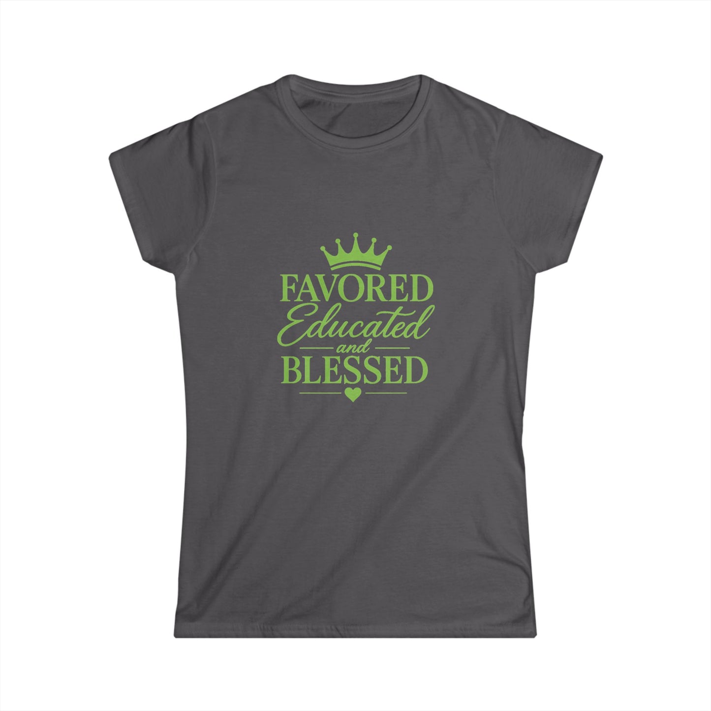 Favored Educated and Blessed Tee Pink Green