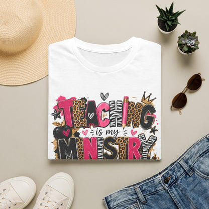 Teaching Is My Ministry Shirt, Leopard Zebra Print Teacher Shirt, Colossians 3:23 Christian Teacher Tee, SLP SLPA Gift Shirt