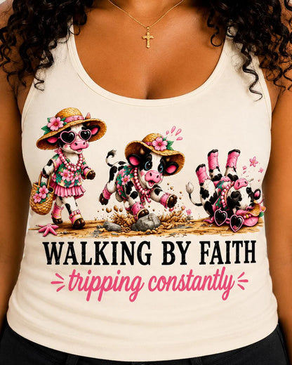 Walking by Faith Tripping Constantly Summer Cow PNG